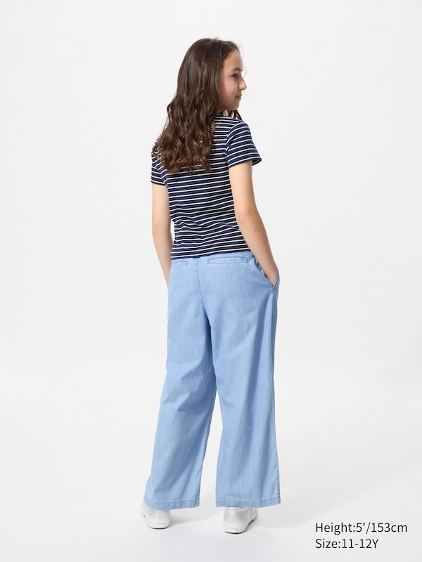 Pleated Wide Pants | Chambray