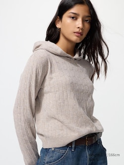 Washable Knit Cable Hoodie