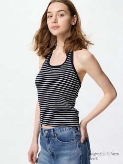 Open Back Halter Bra Top | Striped