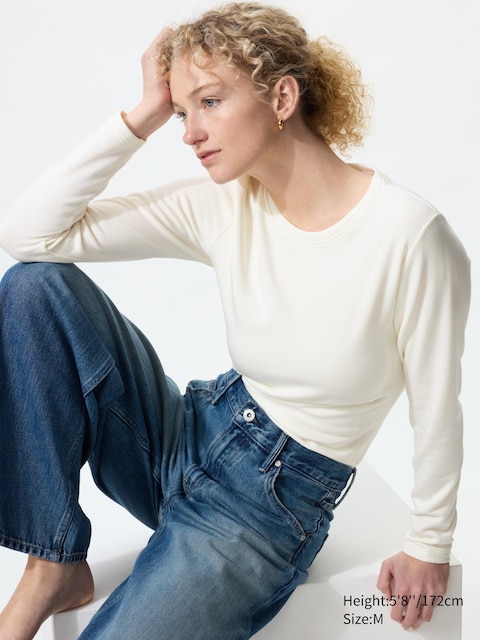 Теплая футболка Uniqlo HEATTECH off white