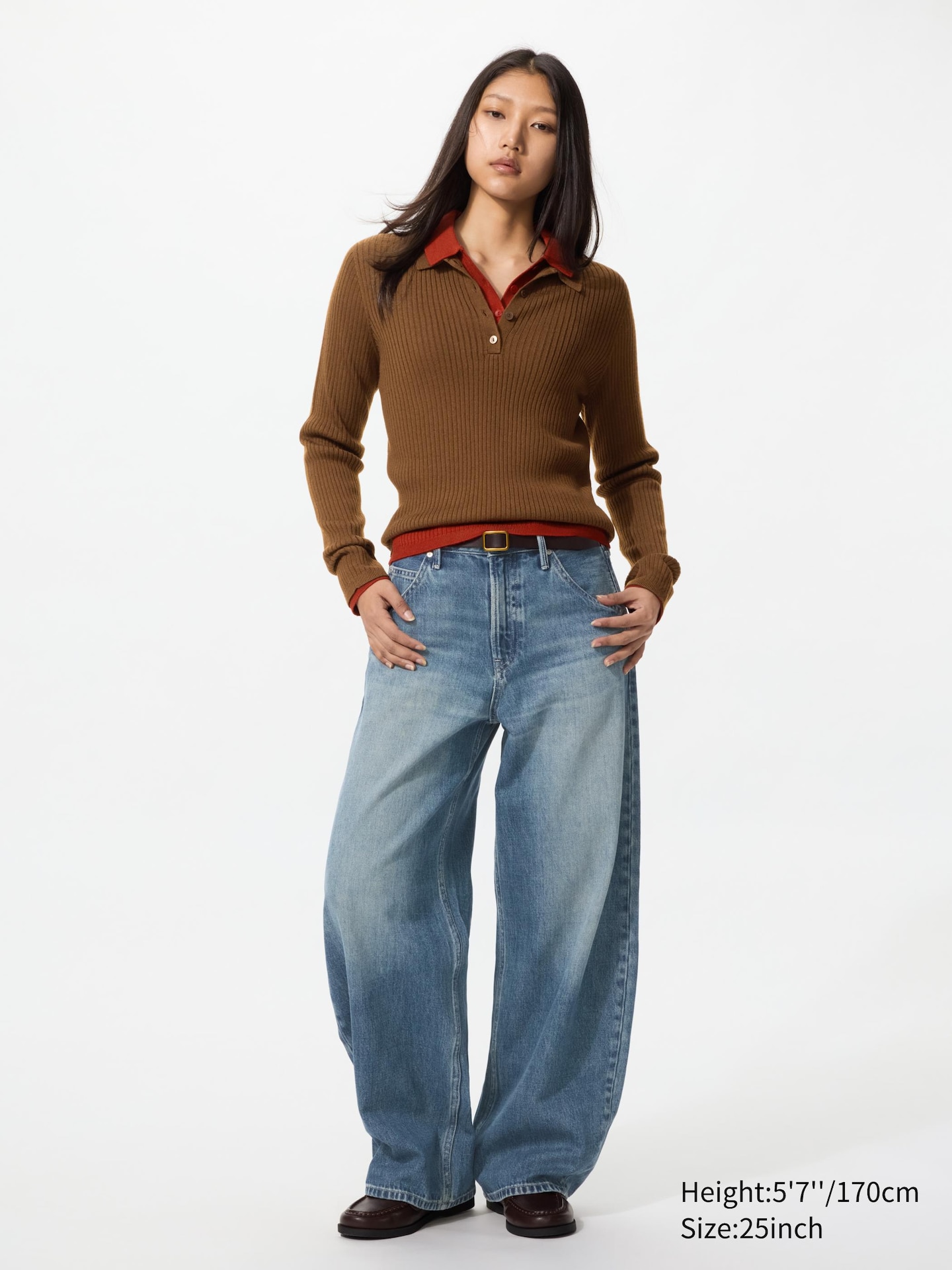 Джинсы-бочки Uniqlo Barrel, цвет: Синий — фото 1