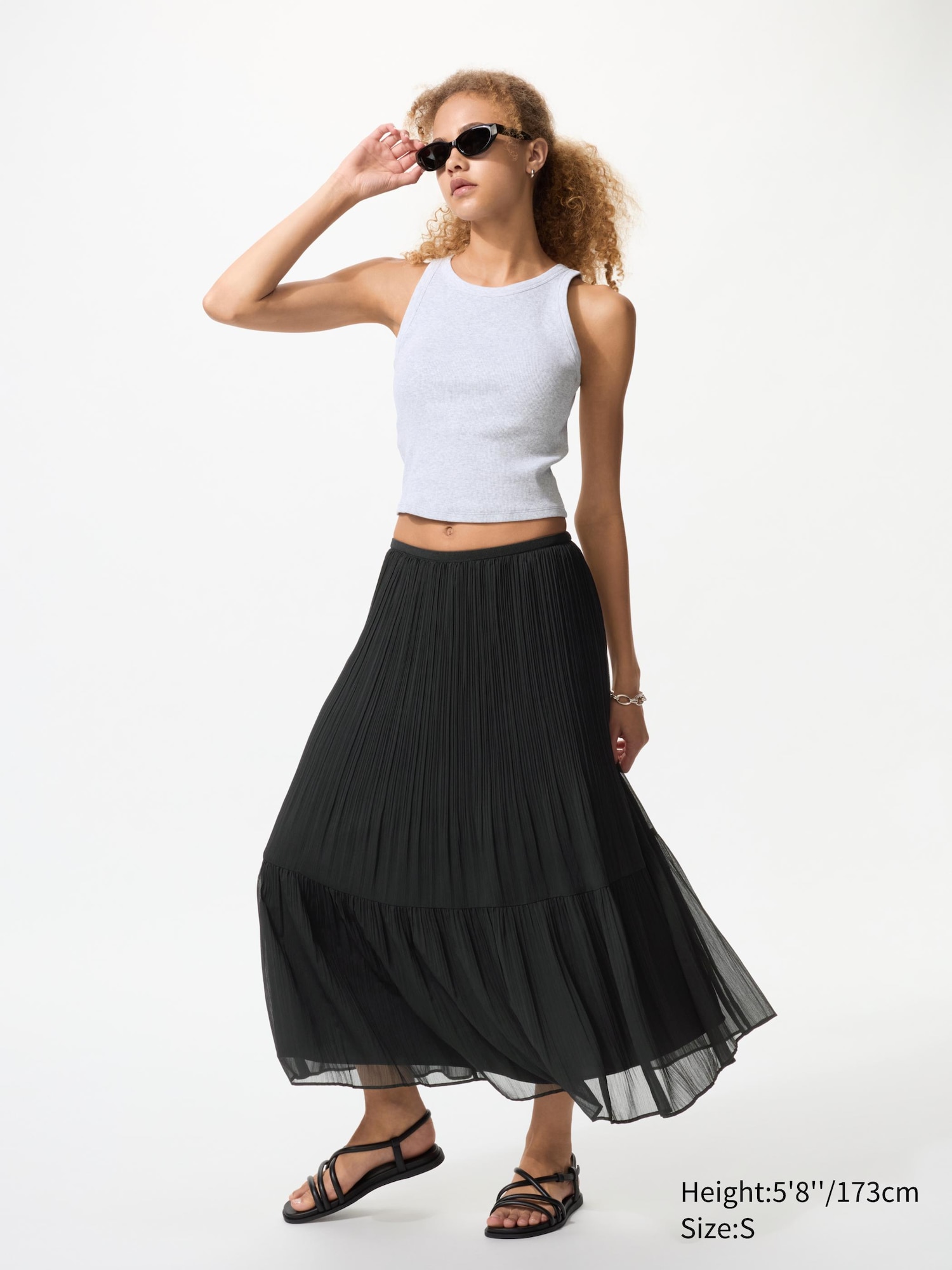 スカート chiffon pleated skirt chiffon pleated skirt – BUNNY APARTMENT