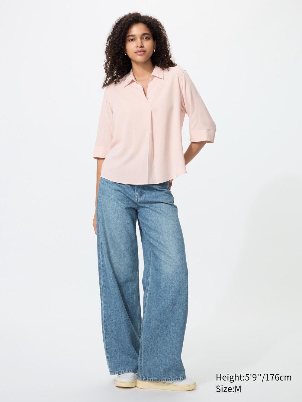 Uniqlo Rayon Skipper Collar Blouse | 3/4 Sleeve — фото 2