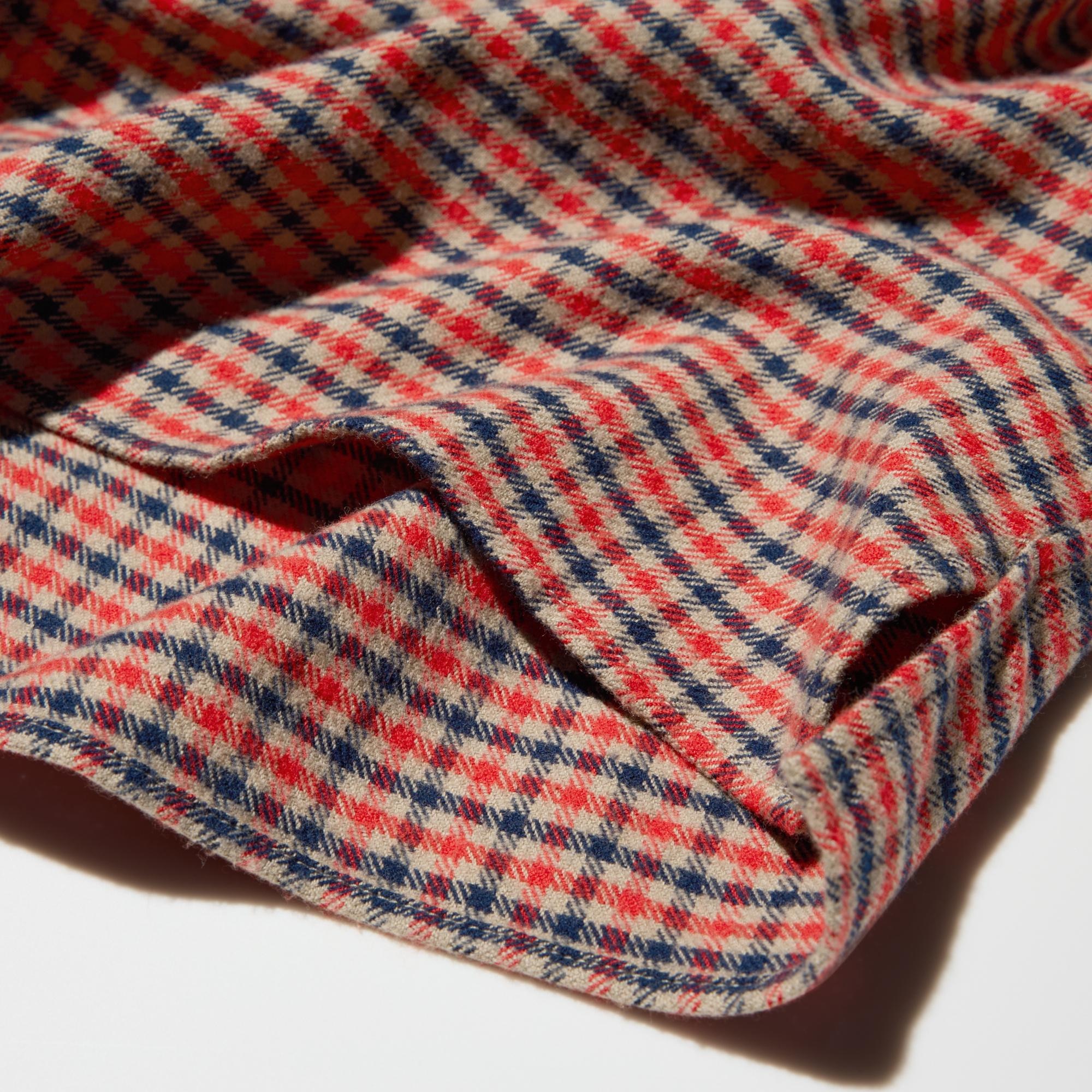 100% cotton, brushed on both sides for softness and warmth.