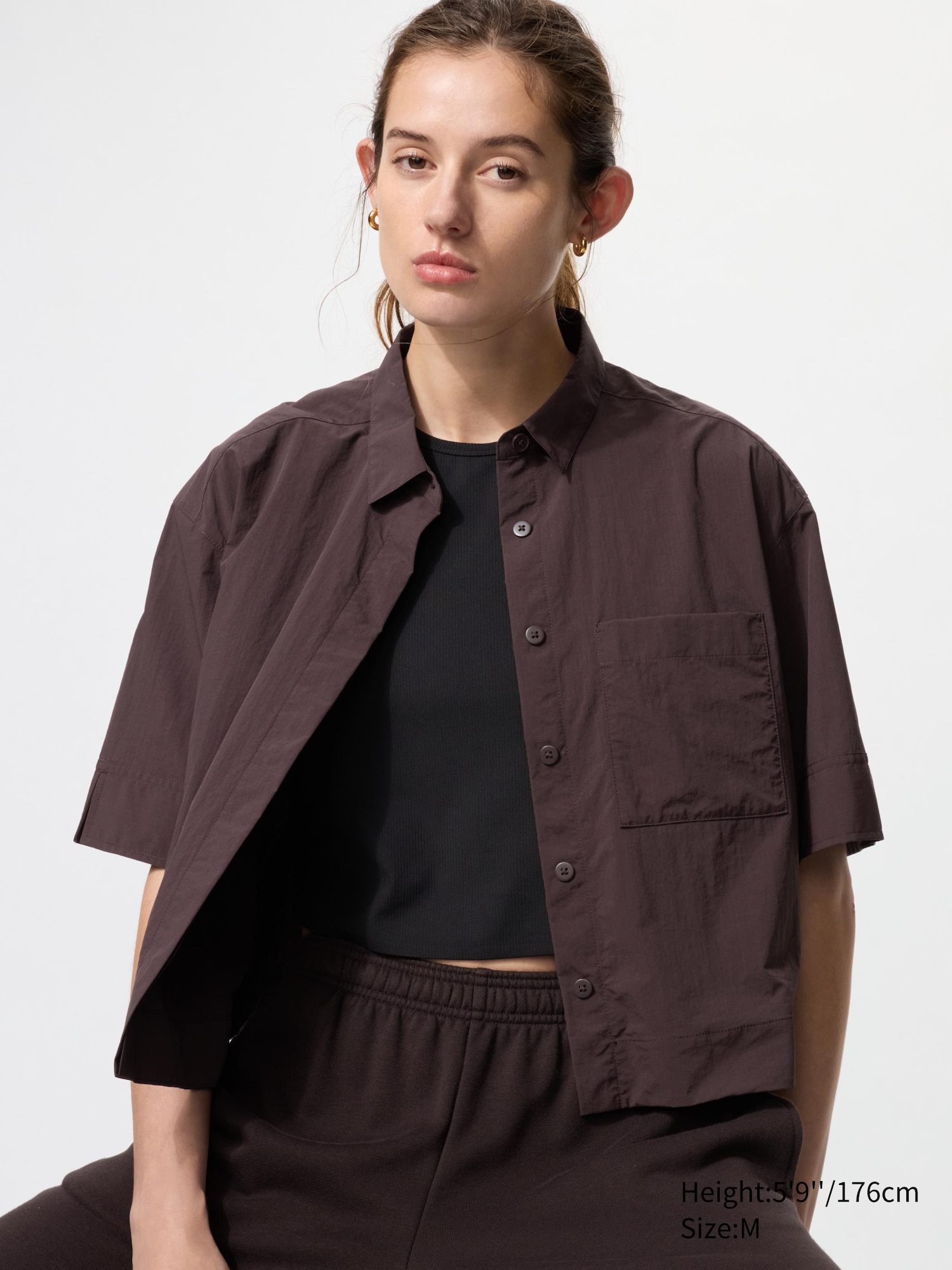 Women's Nylon Boxy Short Shirt | Half Sleeve | UNIQLO US