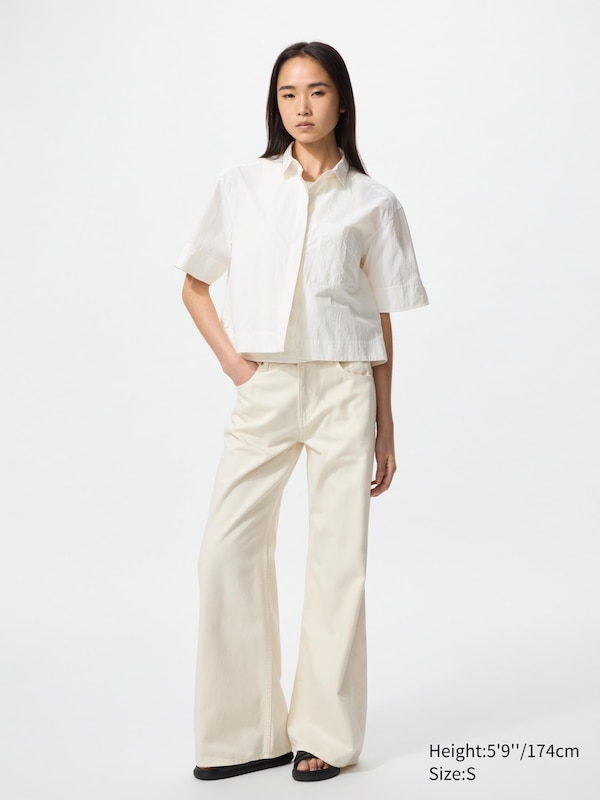 Nylon Boxy Short Shirt | Half Sleeve
