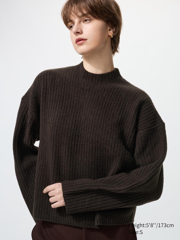 Souffle Yarn Mock Neck Sweater