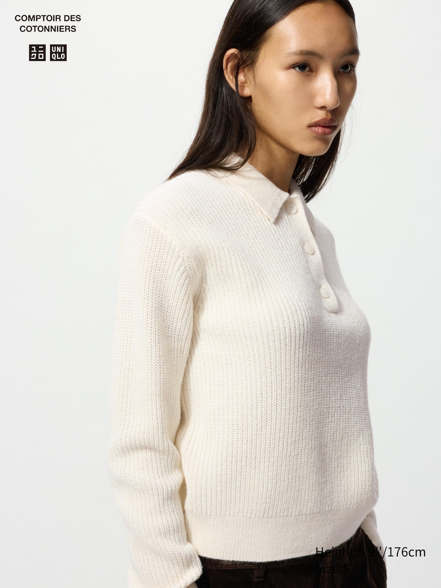 トップス Dots Wool Knit Polo Sweater jdo03940.jpg