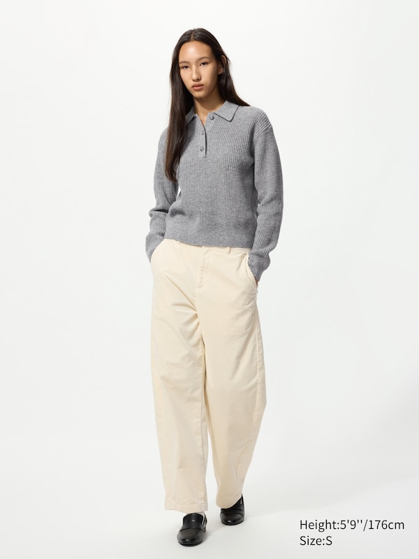 Wool Blend Polo Sweater