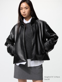 Coated Oversized Blouson | Faux Leather