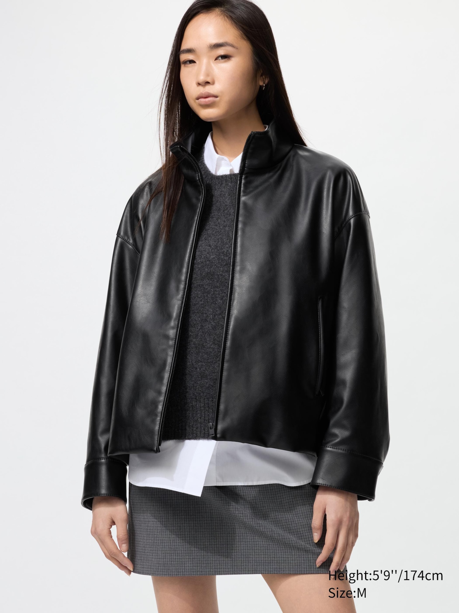 Women's Coated Oversized Blouson | Faux Leather | UNIQLO US