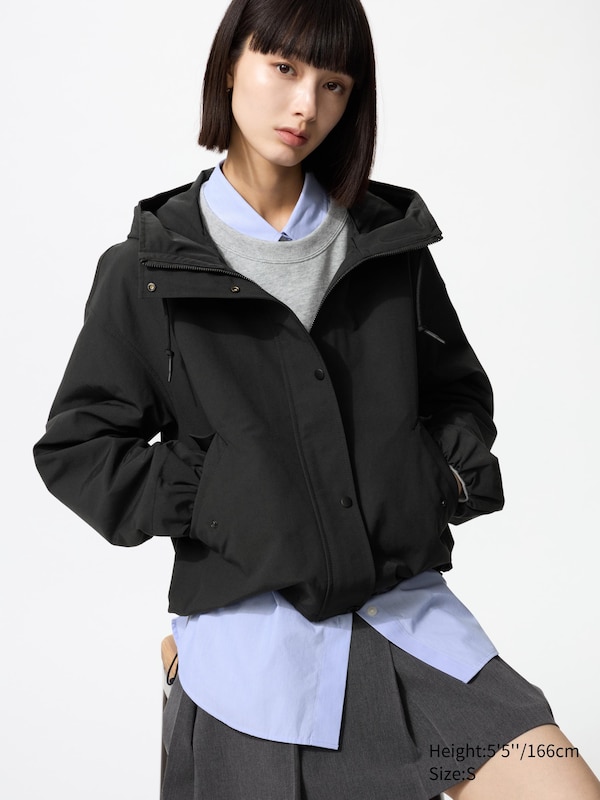 Cotton Blend Short Parka