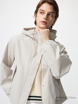 Cotton Blend Short Parka