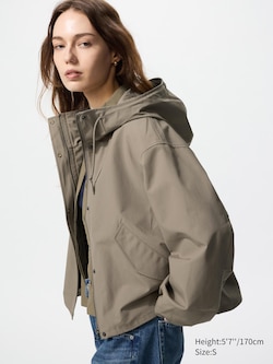 Cotton Blend Short Parka