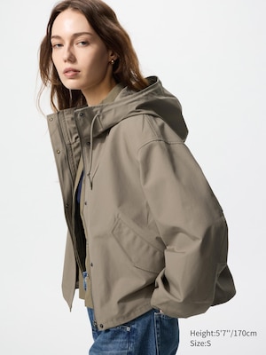 Cotton Blend Short Parka