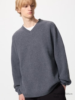 3D Souffle Yarn V-Neck Sweater