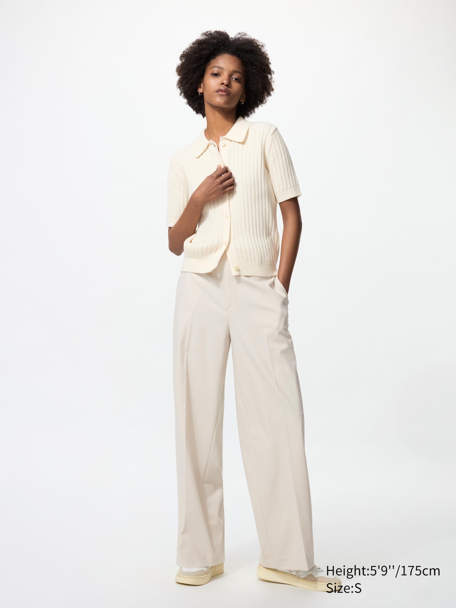 eaphi waist wave slacks beige 1サイズ Womens Wide Leg Pants High Waisted Lightweight Business Work