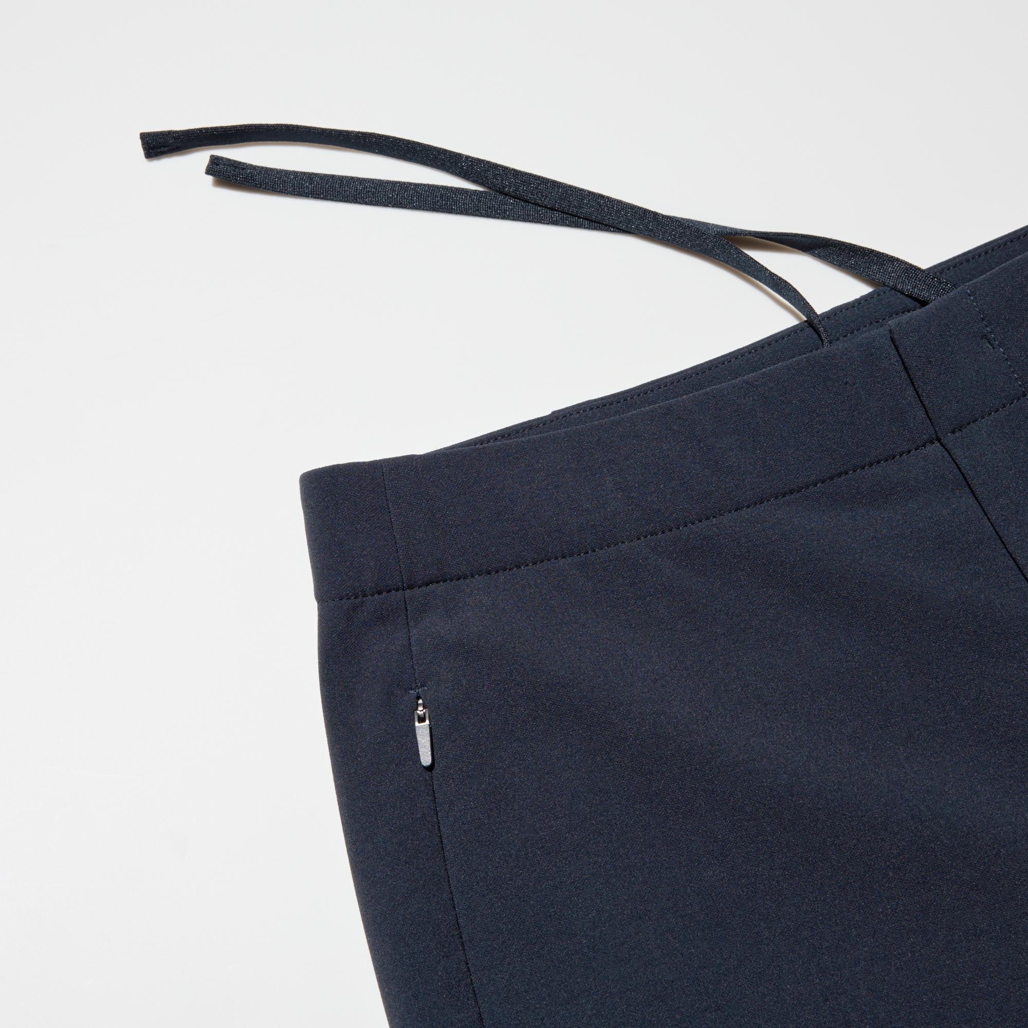 Sleek, comfortable waist with an inner drawstring for easy adjustment.