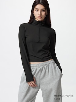 AIRism Soft Half-Zip T-Shirt