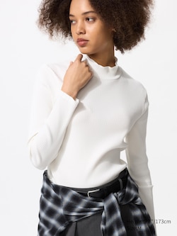 Ribbed High Neck T-Shirt