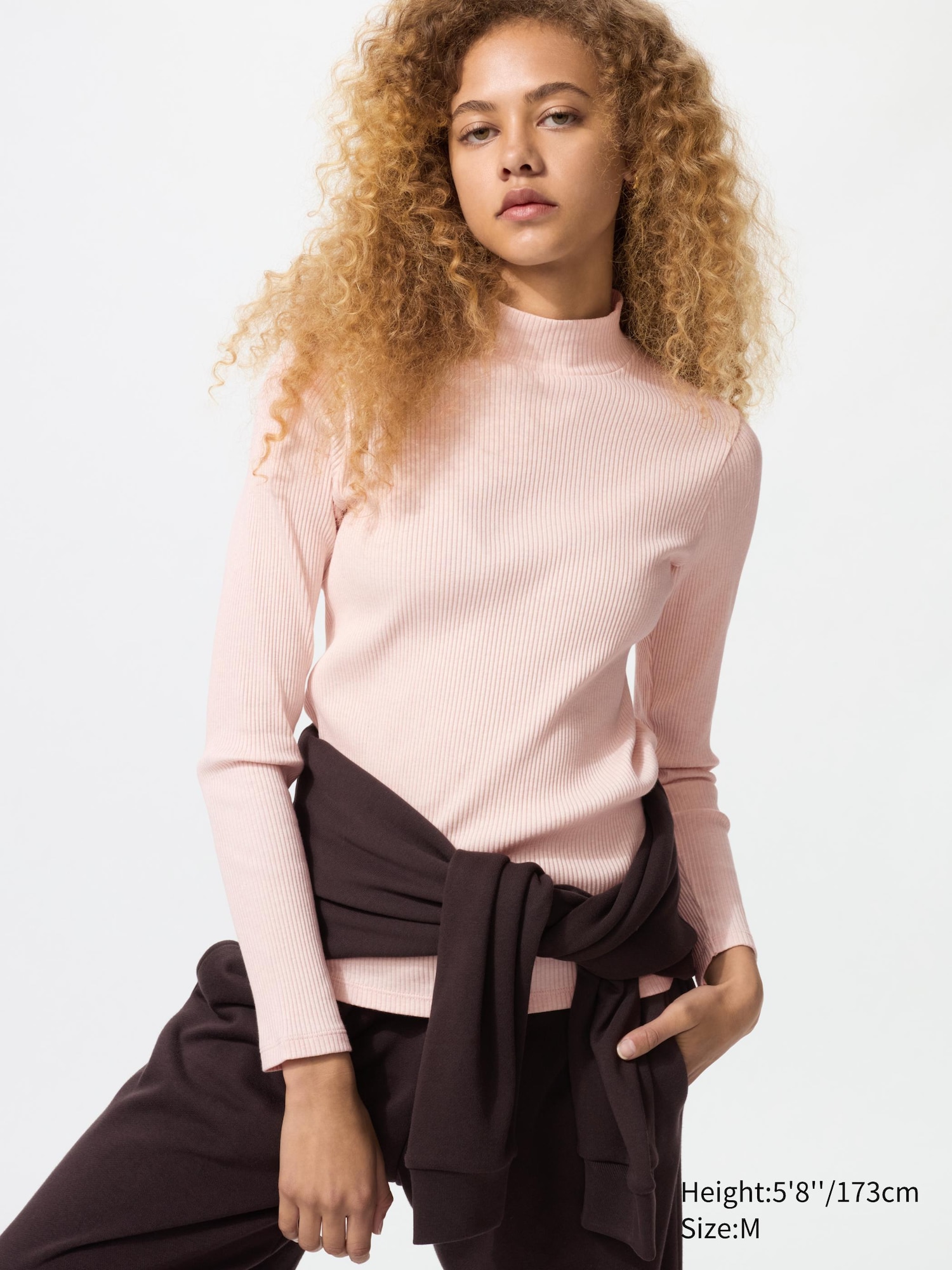 Ribbed High Neck T-Shirt