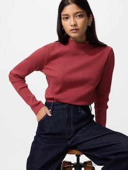 Ribbed High Neck T-Shirt