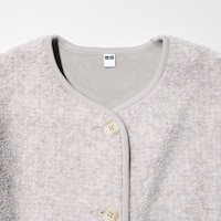 Pile Lined Fleece Relaxed Cardigan