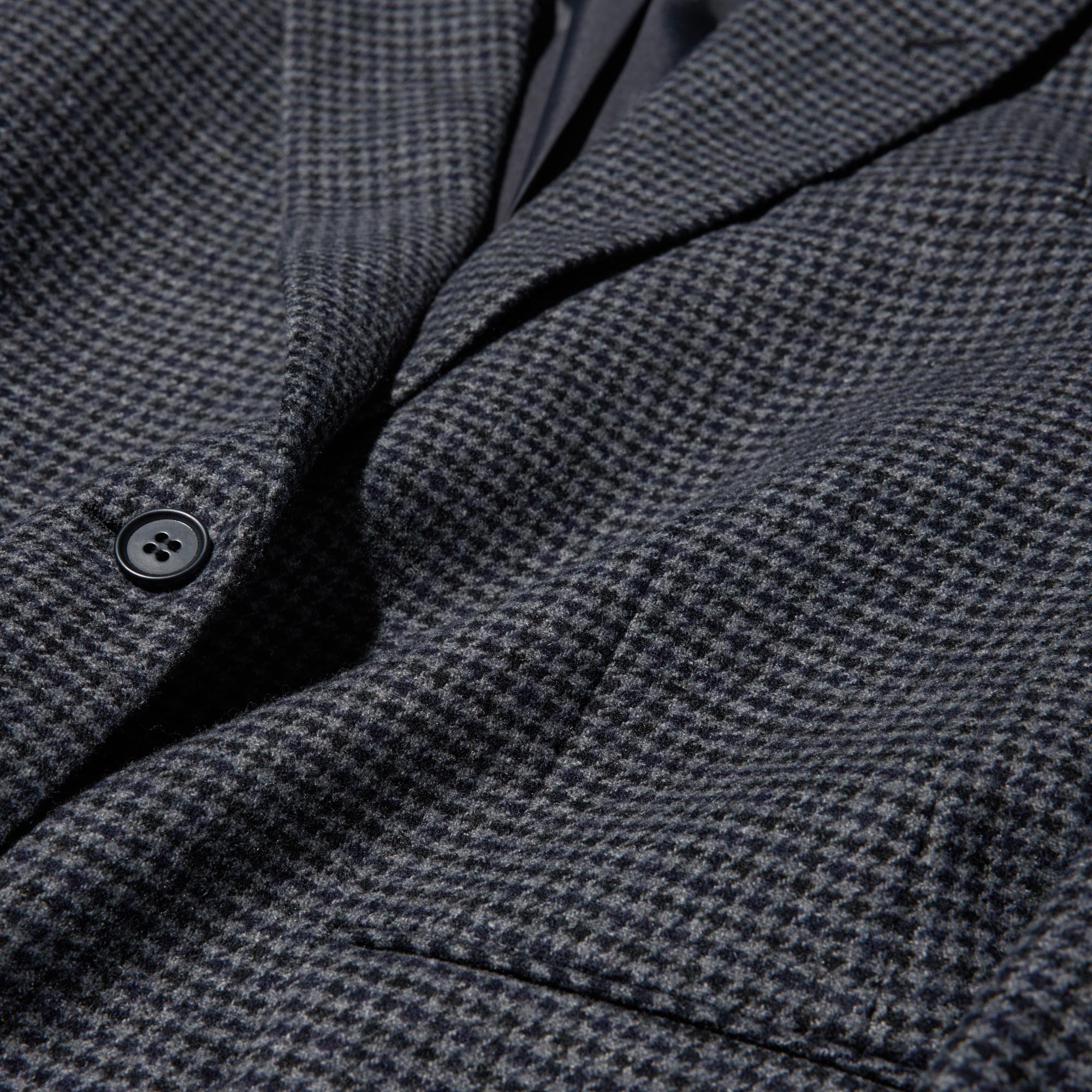 Warm wool-blend fabric with an authentic look.