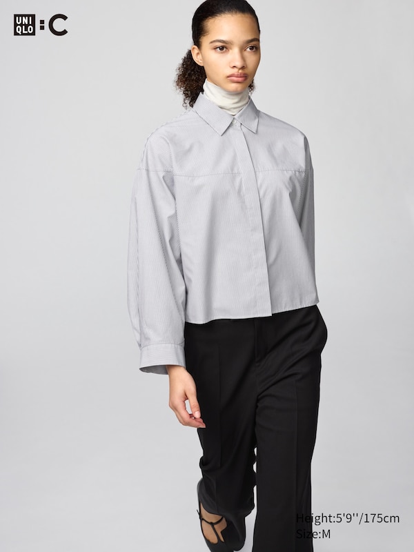 Cotton Cocoon Shirt | Striped