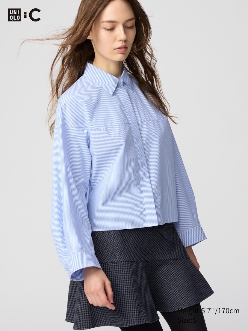 Cotton Cocoon Shirt | Striped_63