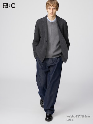 Pleated Straight Pants | Denim