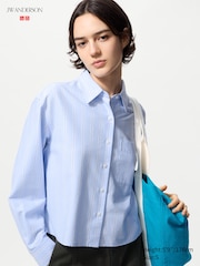 Oxford Boxy Cropped Shirt | Striped