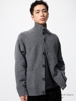 Souffle Yarn Stand Collar Cardigan