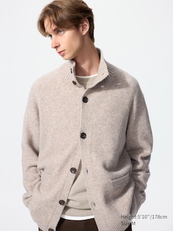 Souffle Yarn Stand Collar Cardigan