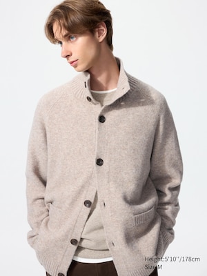 Souffle Yarn Stand Collar Cardigan