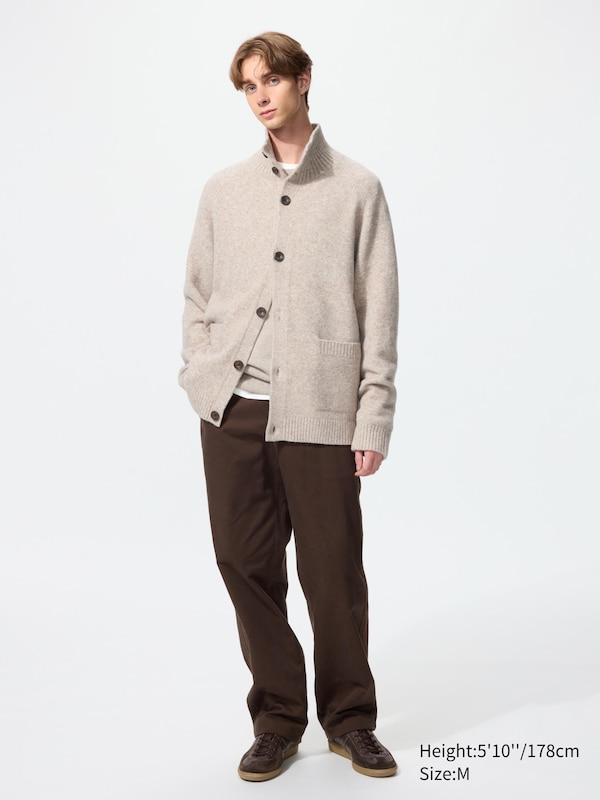Souffle Yarn Stand Collar Cardigan