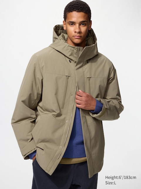Мужская куртка Uniqlo Hybrid Down Parka, цвет: Бежевый