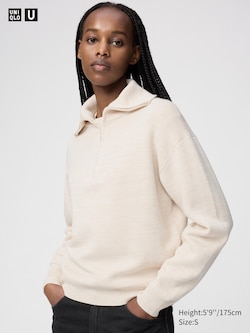 Double Face Knit Half-Zip Sweater