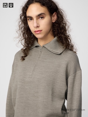 Double Face Knit Half-Zip Sweater