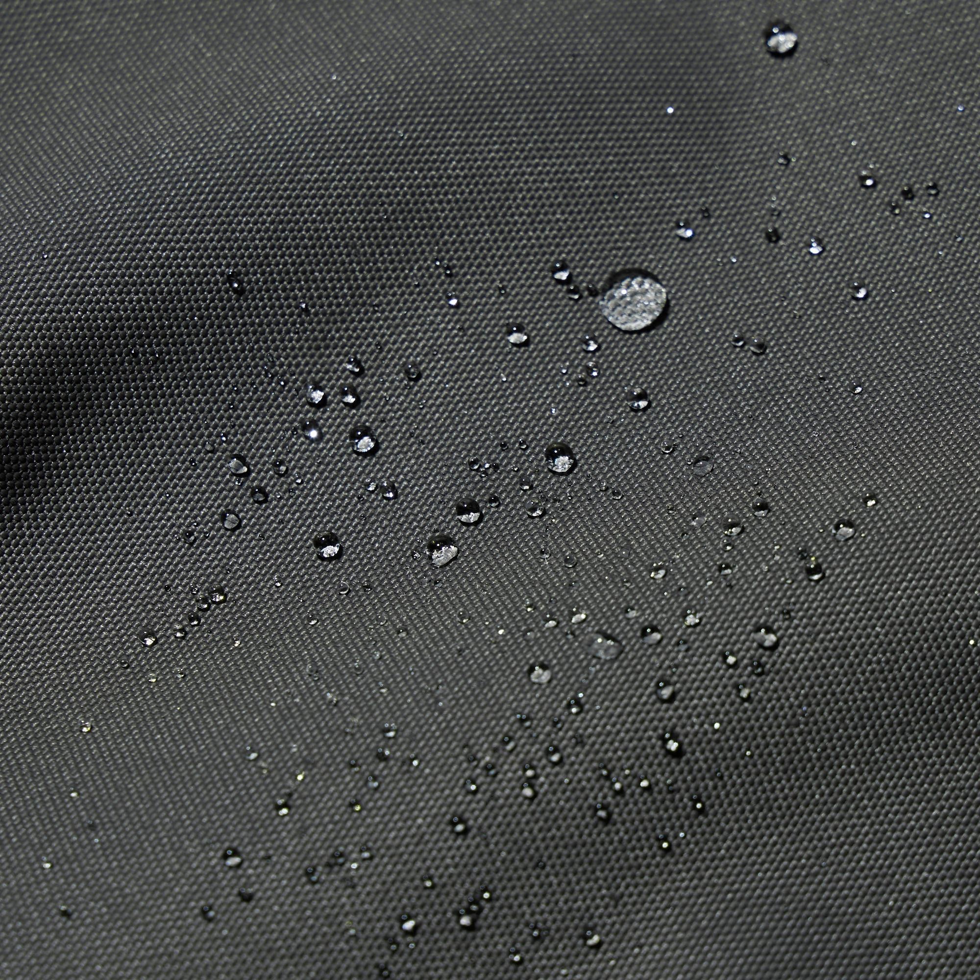 Water resistant fastener. Water-repellent finish protects against light rain. *The finish is not permanent.