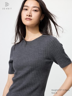 3D Knit Merino Sweater | Half Sleeve