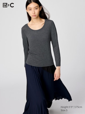 HEATTECH Extra Warm Cashmere Blend T-Shirt | Scoop Neck
