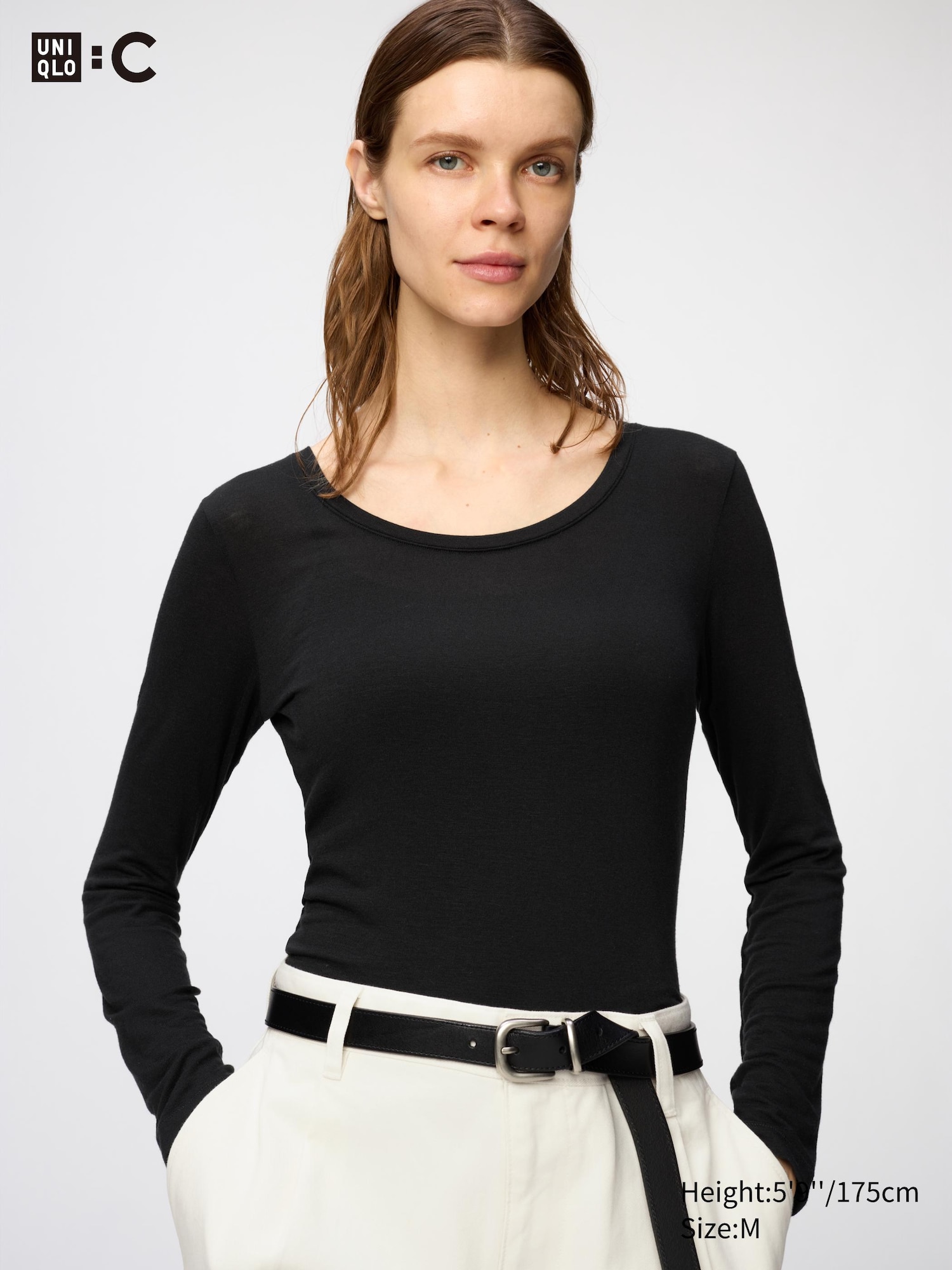 Womens HEATTECH Extra Warm Cashmere Blend T-Shirt | Scoop Neck | UNIQLO US