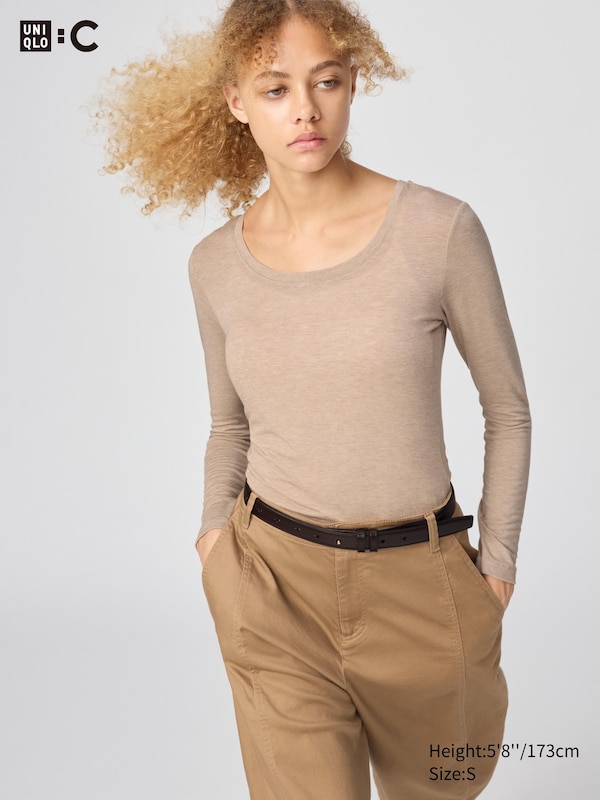HEATTECH Extra Warm Cashmere Blend T-Shirt | Scoop Neck