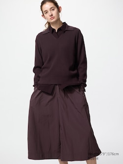 Washable Knit Ribbed Polo Sweater