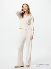 Washable Knit Ribbed Polo Sweater
