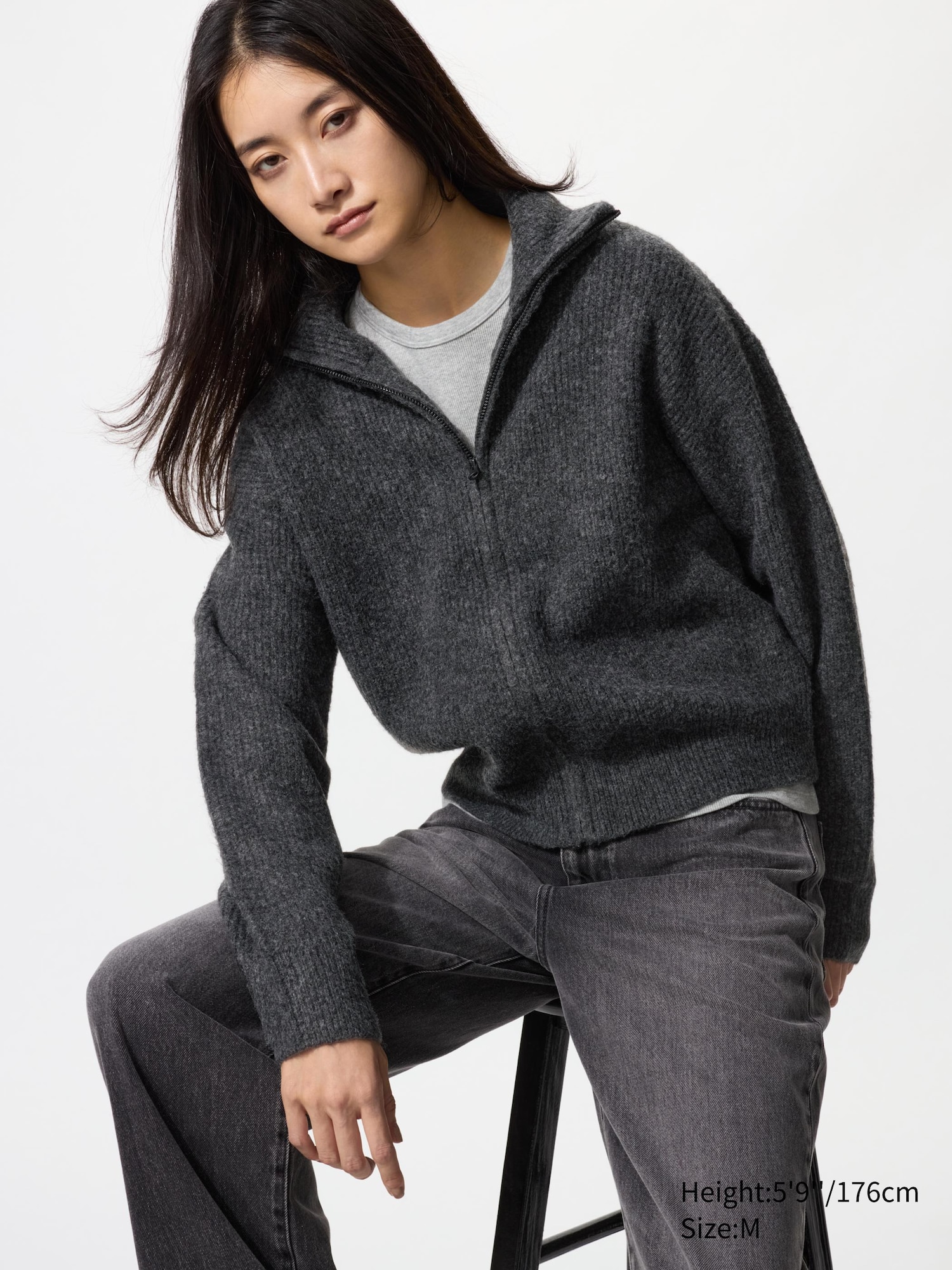 Souffle Yarn Full Zip Cardigan | UNIQLO US
