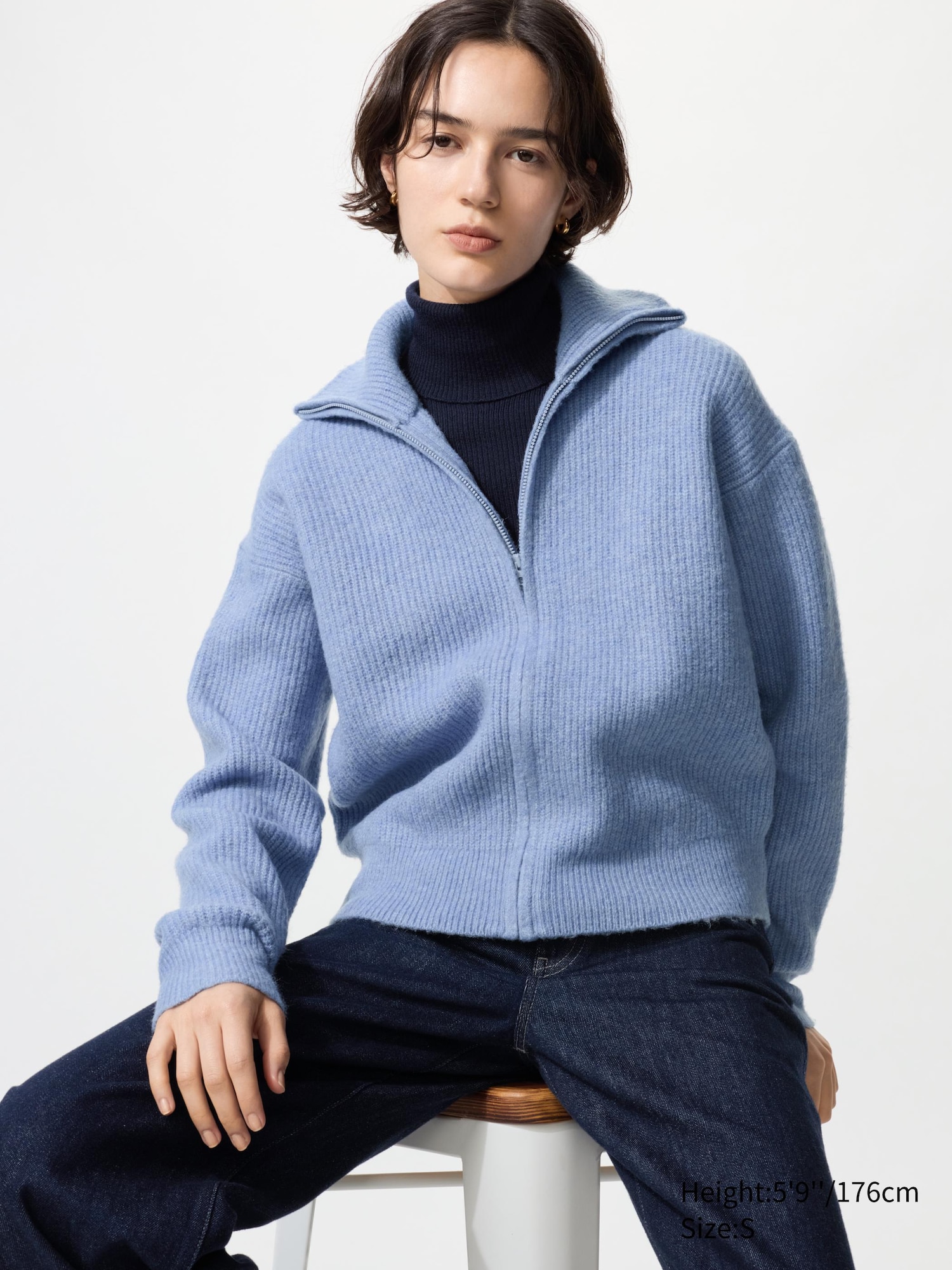 Souffle Yarn Full Zip Cardigan | UNIQLO US