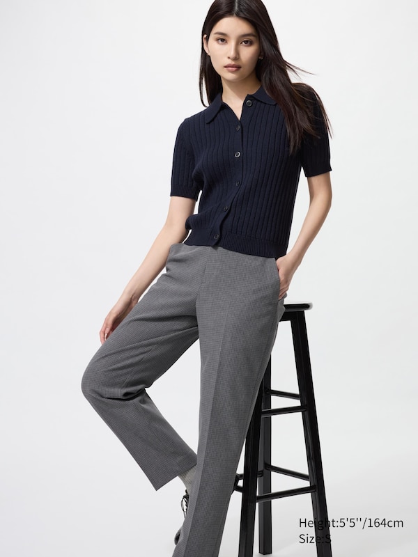 Smart Ankle Pants | Checked