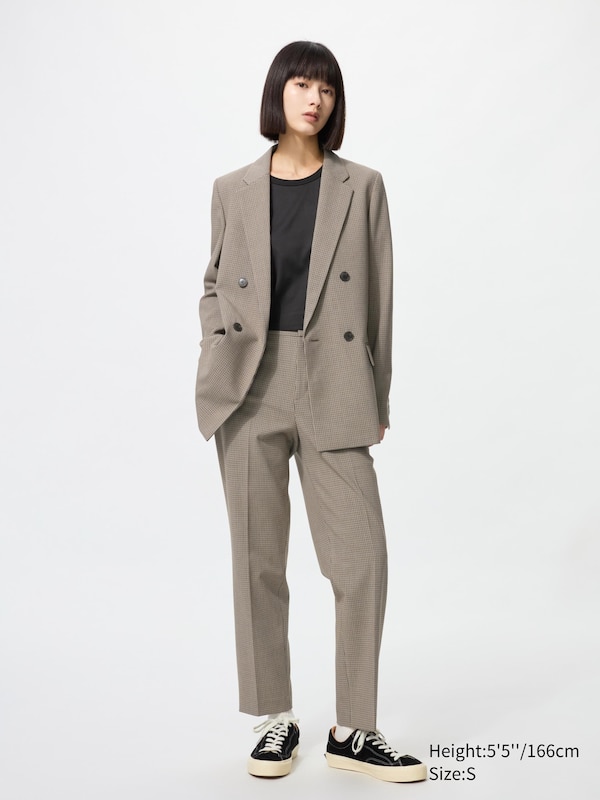Smart Ankle Pants | Checked
